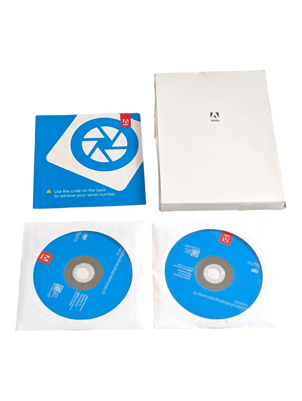 Adobe Photoshop Elements 13 Windows Mac 2 DVDs No Original Box No Manual Serial